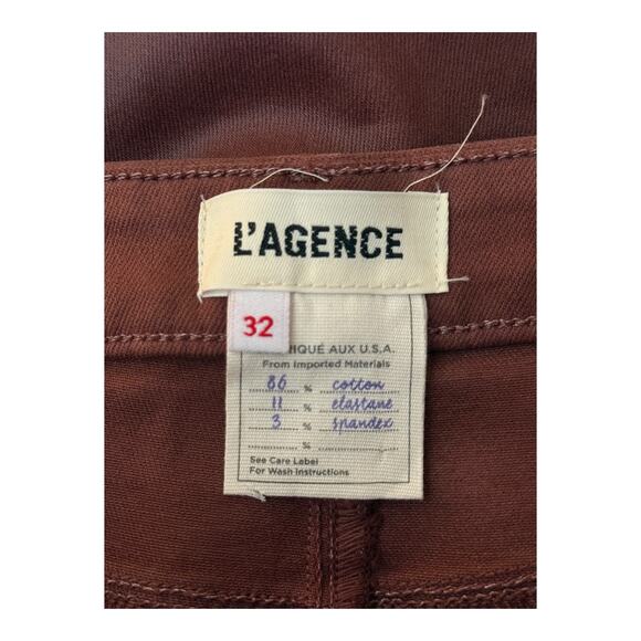 L'Agence Kendra High-Rise Crop Flare Pants brown size 32 - Picture 6 of 10